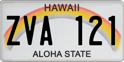 HI license plate ZVA121
