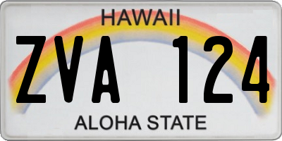 HI license plate ZVA124
