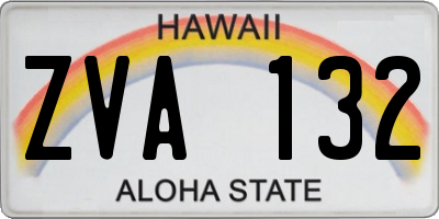 HI license plate ZVA132