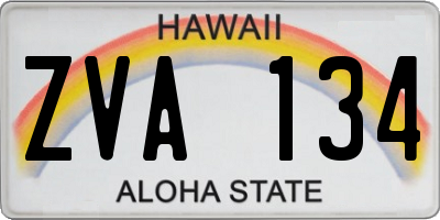 HI license plate ZVA134