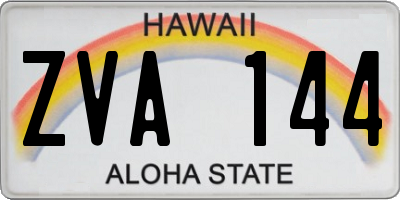 HI license plate ZVA144
