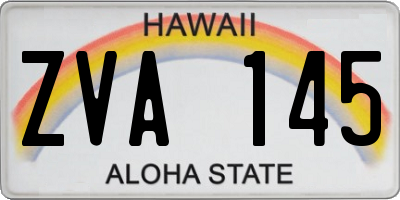 HI license plate ZVA145
