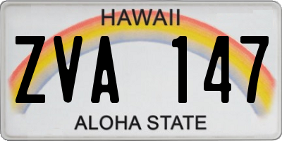 HI license plate ZVA147