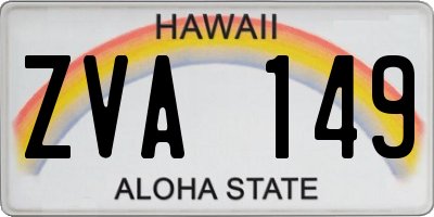 HI license plate ZVA149