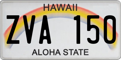 HI license plate ZVA150