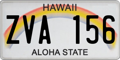 HI license plate ZVA156