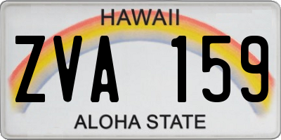 HI license plate ZVA159