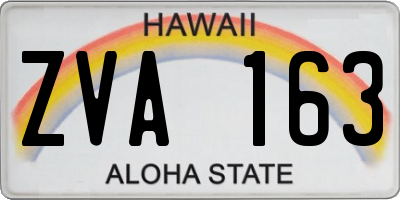 HI license plate ZVA163