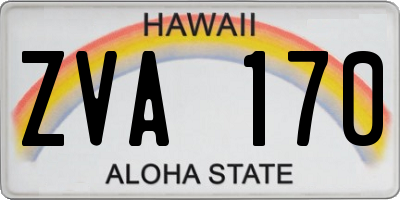 HI license plate ZVA170