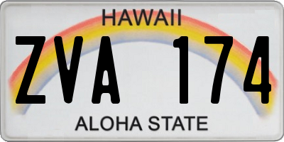 HI license plate ZVA174