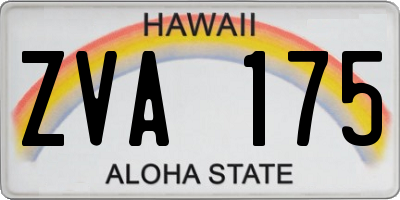 HI license plate ZVA175