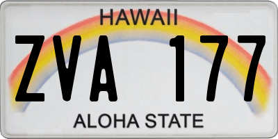 HI license plate ZVA177
