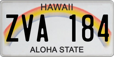 HI license plate ZVA184