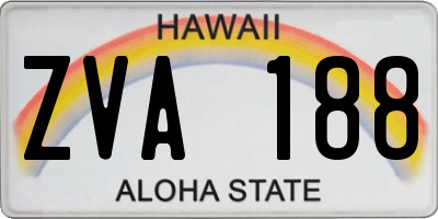 HI license plate ZVA188