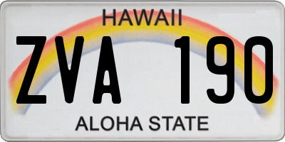 HI license plate ZVA190
