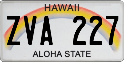 HI license plate ZVA227
