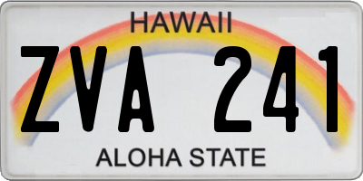 HI license plate ZVA241