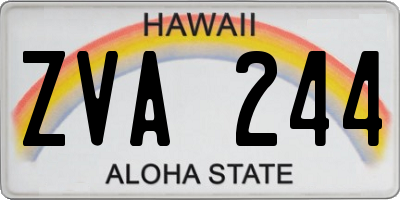 HI license plate ZVA244