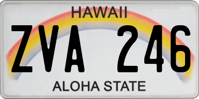 HI license plate ZVA246