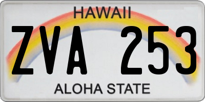 HI license plate ZVA253