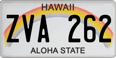HI license plate ZVA262