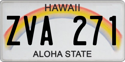 HI license plate ZVA271