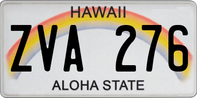 HI license plate ZVA276