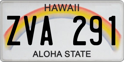 HI license plate ZVA291