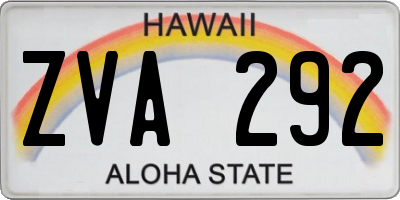 HI license plate ZVA292