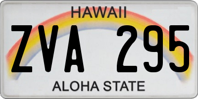 HI license plate ZVA295