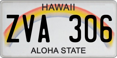 HI license plate ZVA306
