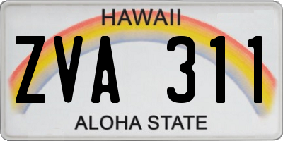 HI license plate ZVA311