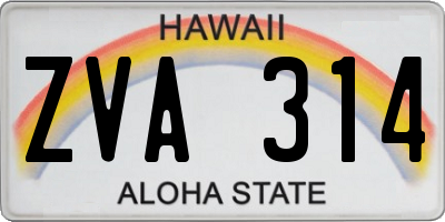 HI license plate ZVA314