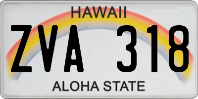HI license plate ZVA318