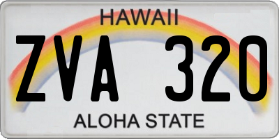 HI license plate ZVA320