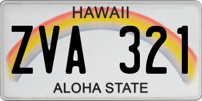 HI license plate ZVA321