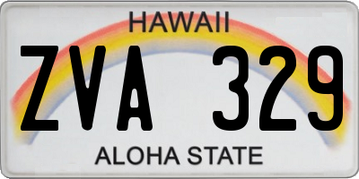 HI license plate ZVA329