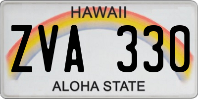 HI license plate ZVA330