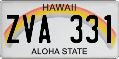 HI license plate ZVA331