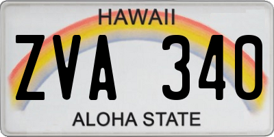 HI license plate ZVA340