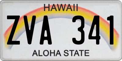 HI license plate ZVA341