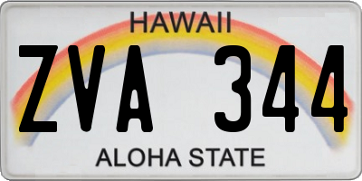 HI license plate ZVA344