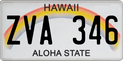 HI license plate ZVA346