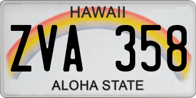 HI license plate ZVA358