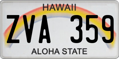 HI license plate ZVA359