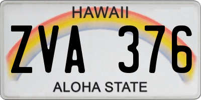 HI license plate ZVA376
