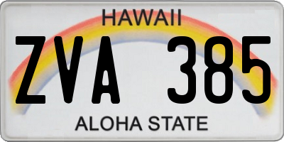 HI license plate ZVA385