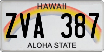 HI license plate ZVA387