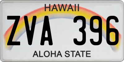 HI license plate ZVA396