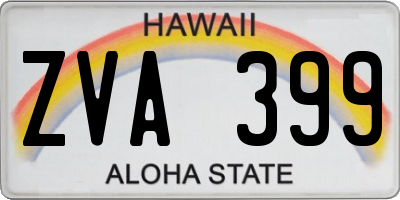 HI license plate ZVA399